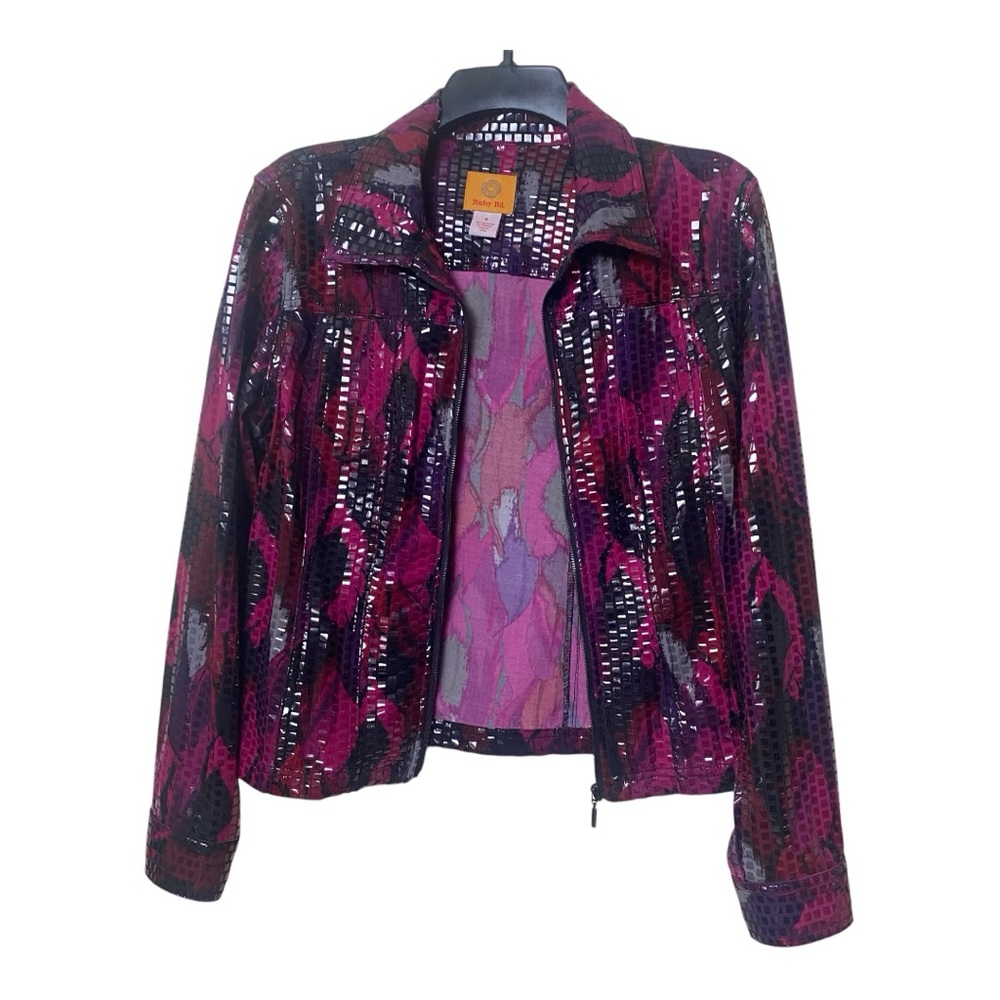 Ruby Rd Purple Blazer With Abstract Pattern. Sz 8 - image 2